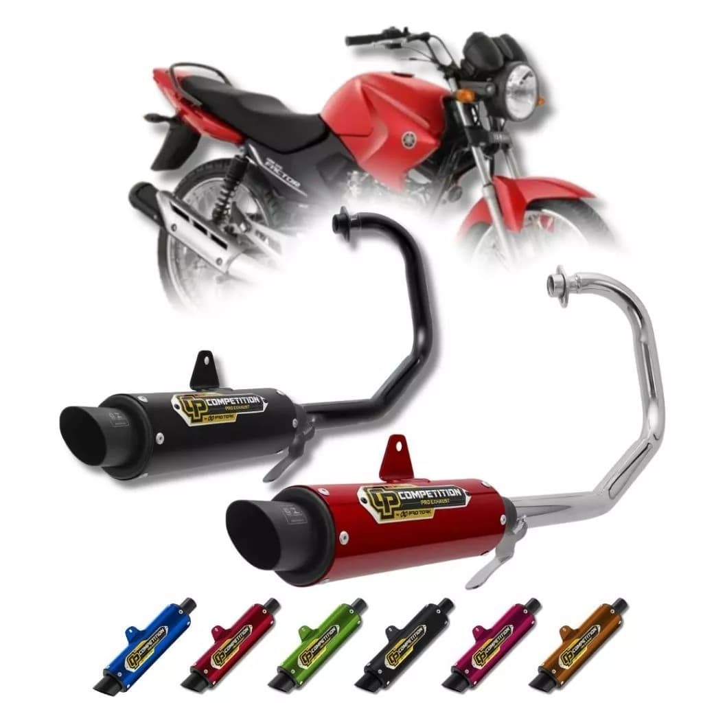 Yamaha Modelo Factor 125 2009 a 2013 Escapamento Ponteira Curva Cromado Moto Competition Pro Tork