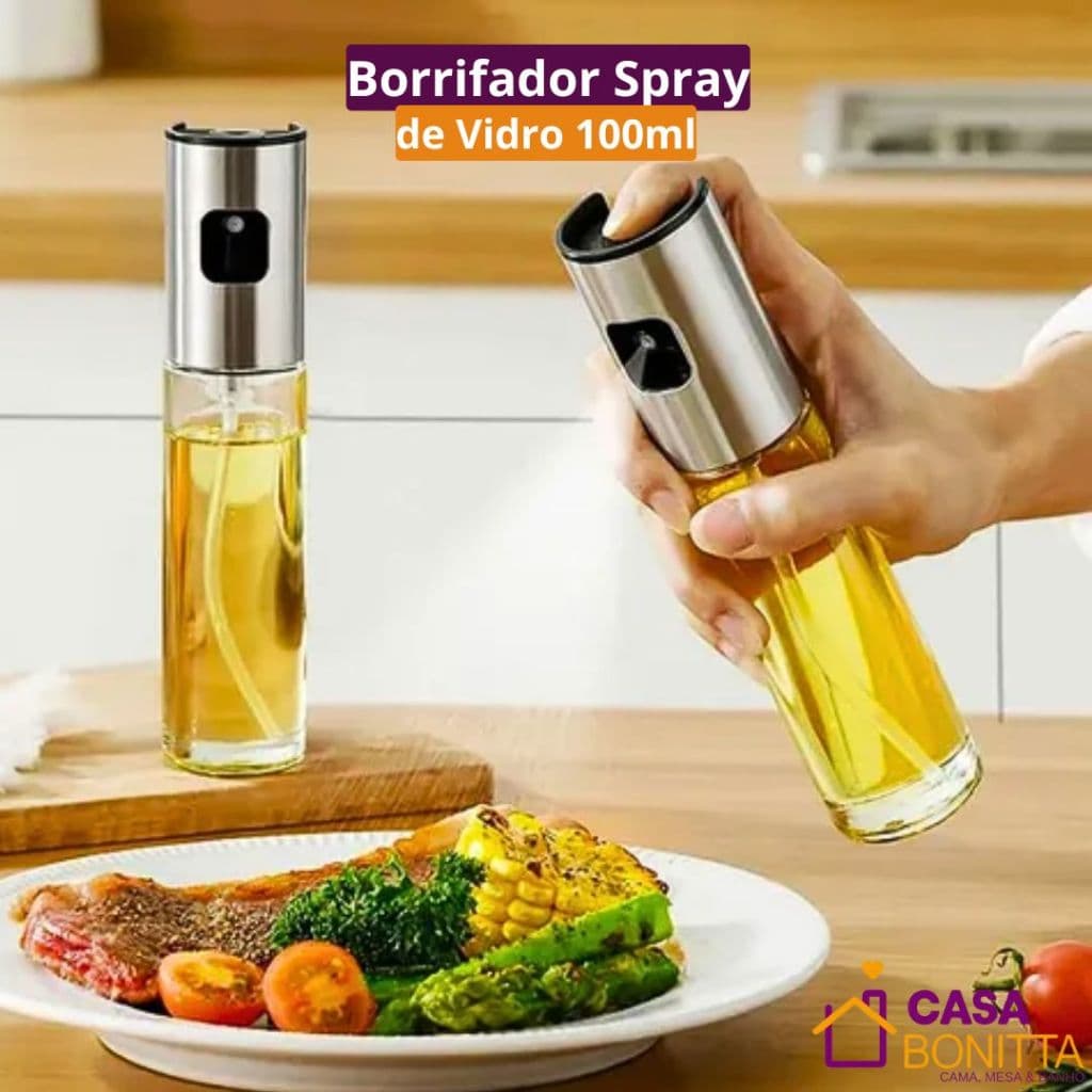 Borrifador Spray Vidro 100ml Cozinha Óleo Azeite Vinagre Molhos