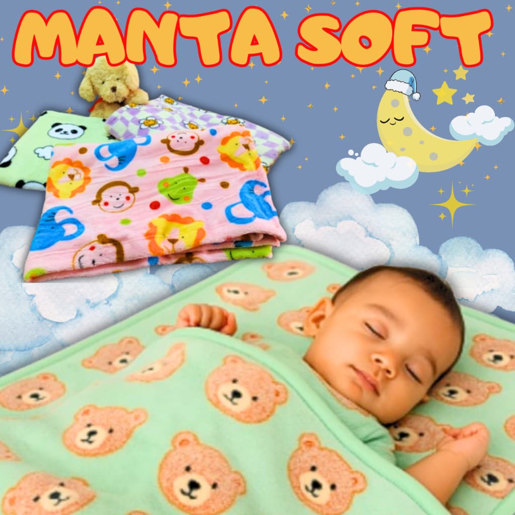 Manta Soft Cobertor Bebê Infantil Microfibra Antialérgico Mantinha Macio Quentinho