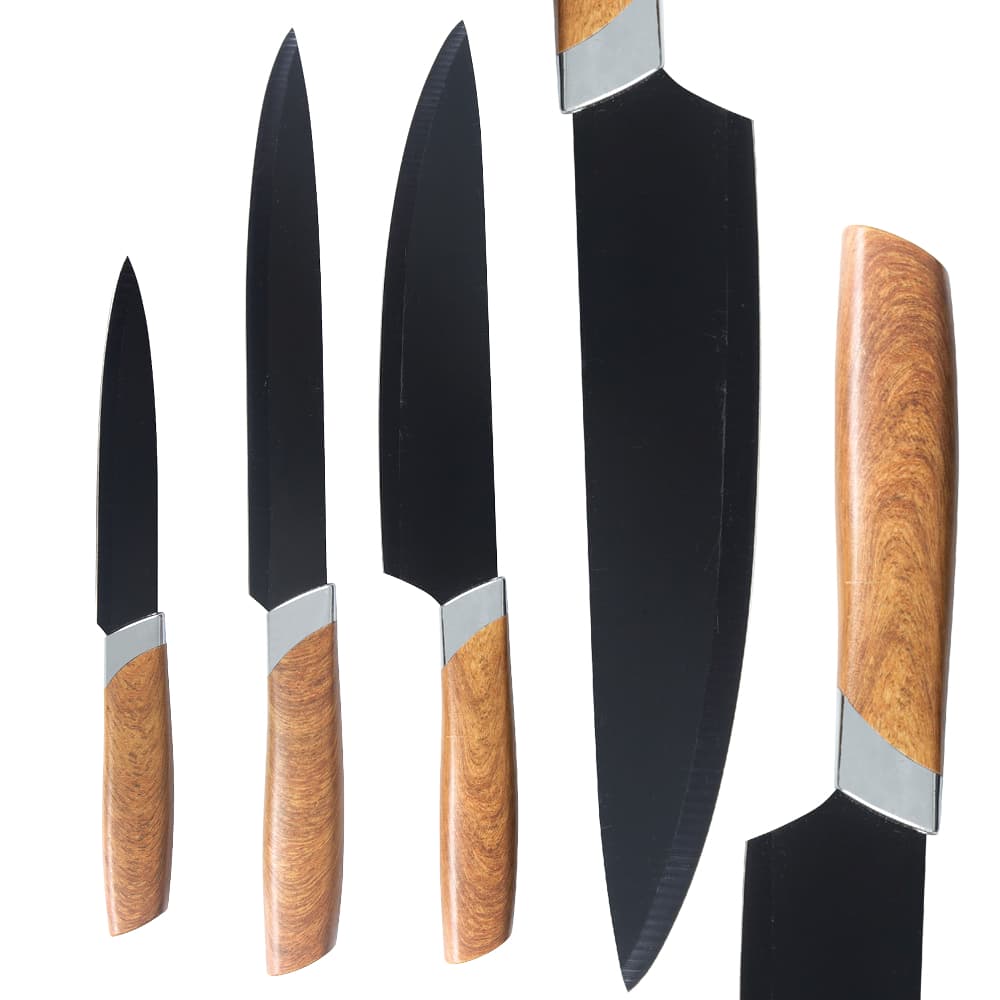 Kit 3 Facas Premium Churrasco Aço Inox Corte Afiado Para Carne, Legumes e Frutas – Uso Profissional e Doméstico