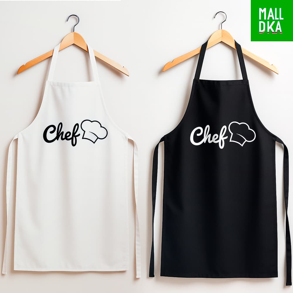 Kit 2 ou 1 Avental Preto/Branco Feminino Masculino Pvc Impermeável Chefe de Cozinha Restaurante