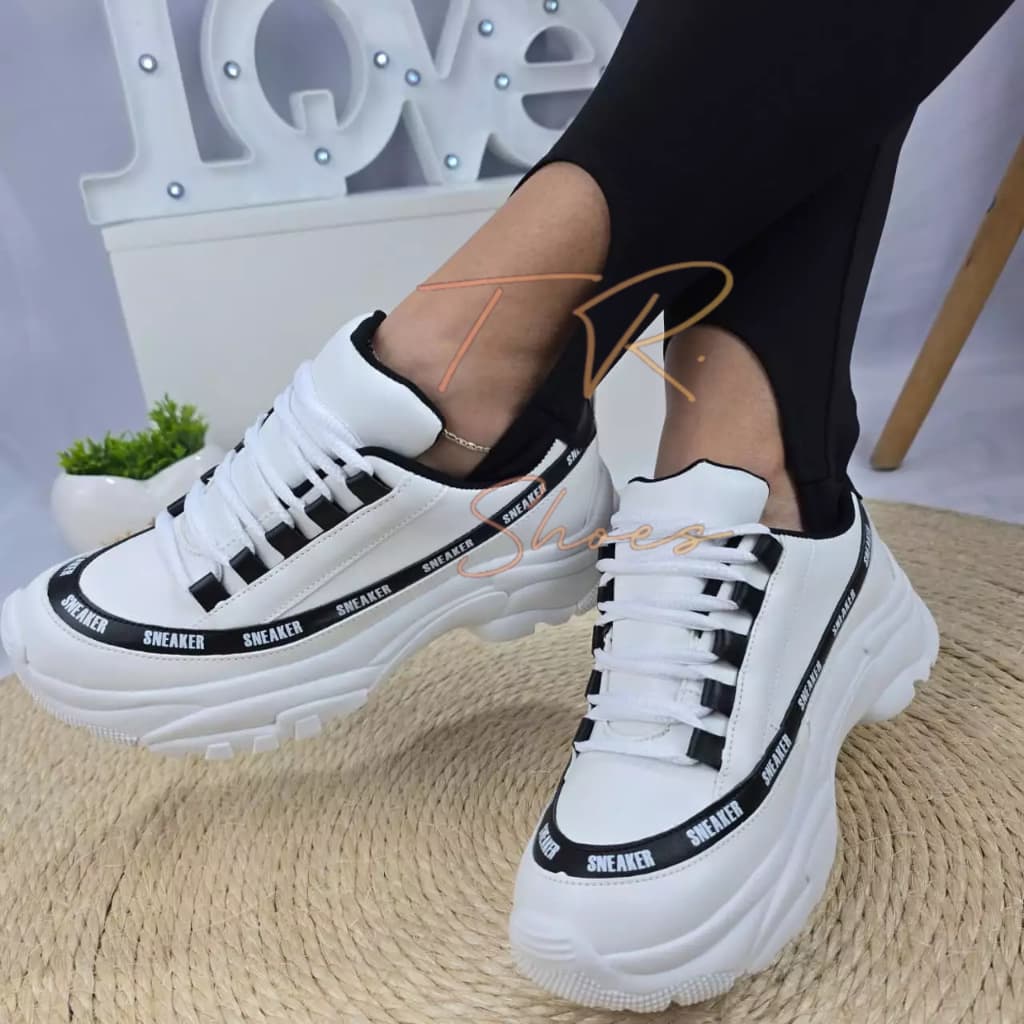 Tênis Plataforma Branco Feminino Confortável, Leve, Resistente, ORIGINAL