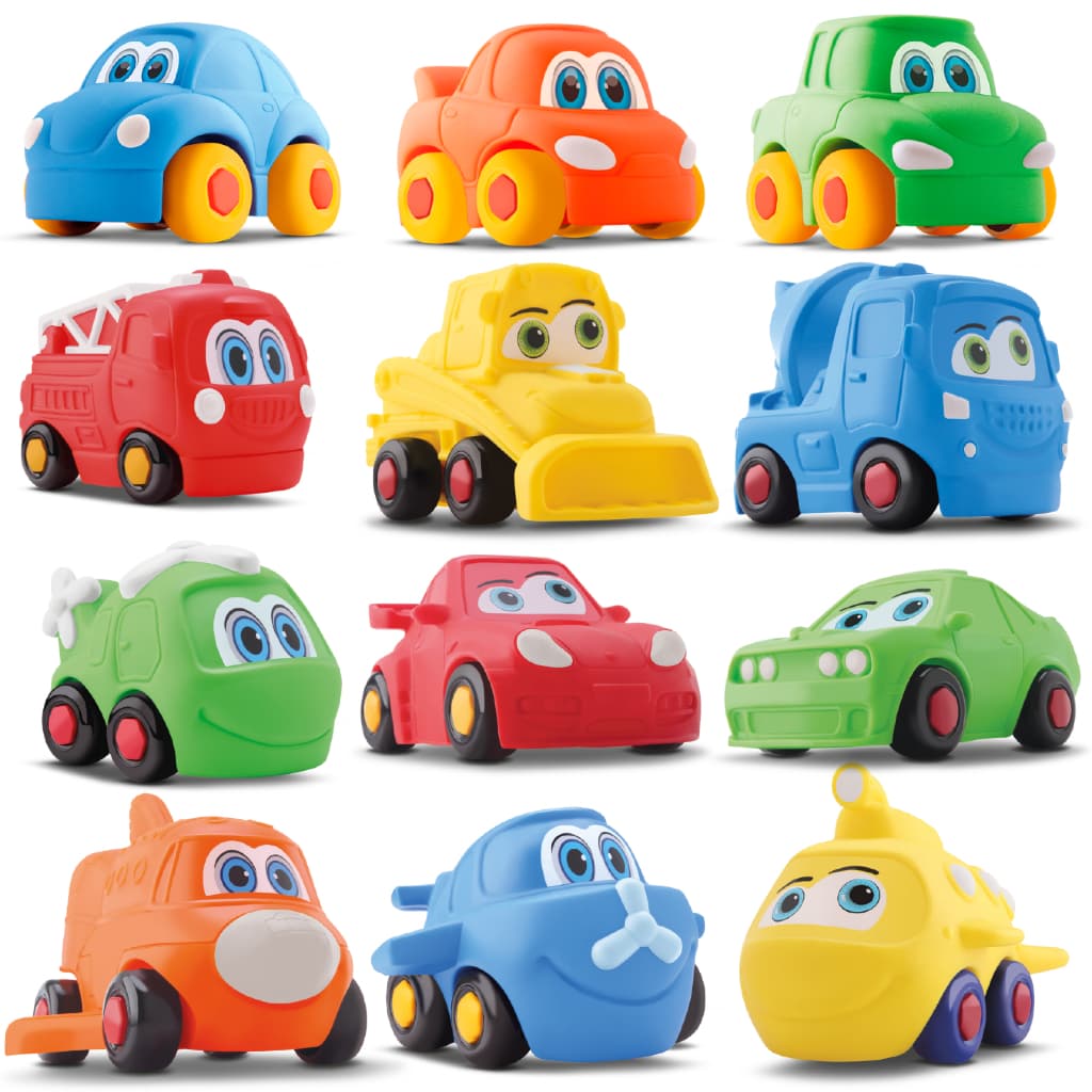 Carrinhos Em Vinil Macio Para Bebes Coleção Completa Rodas Livres - Silmar Brinquedos