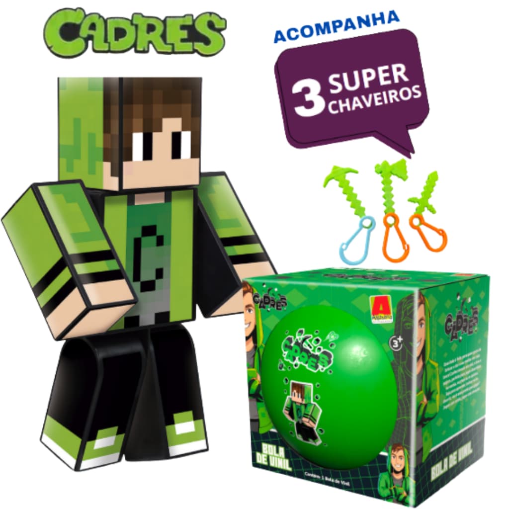 Bonecos  Gamer Kit Problems, Zoom, Robin Hood, Cadres, Athos, Beto , Hey Davi 25cm + Bola Vinil