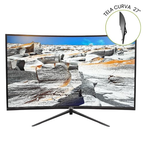 Monitor Tela Curva 27" Ultrafina Full HD 1920x1080 100Hz HDMI VGA Padrão VESA Experiência Imersiva