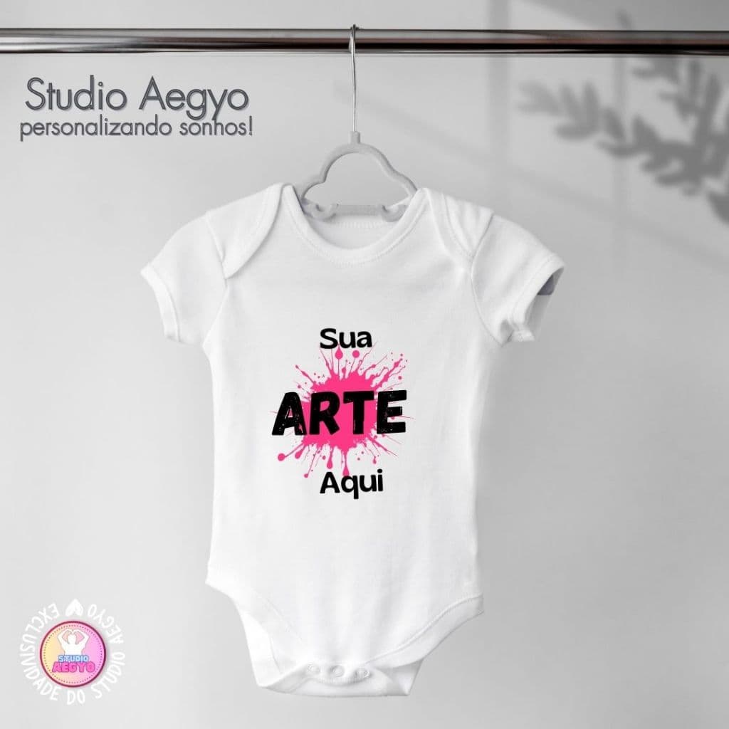 Body Bebê Personalizado - 100% algodão COR BRANCO