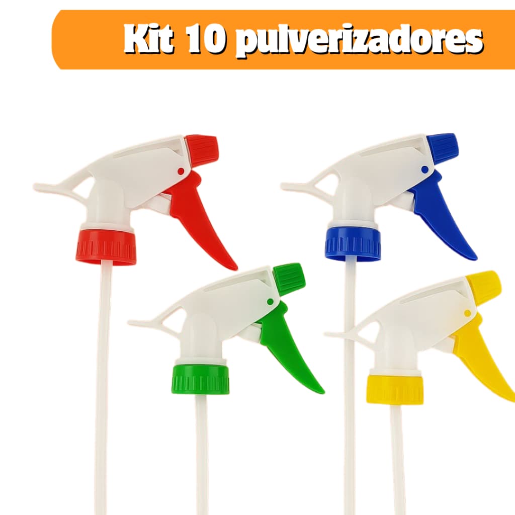 Kit 10 Borrifadores Pulverizador gatilho Manual Garrafa Pet