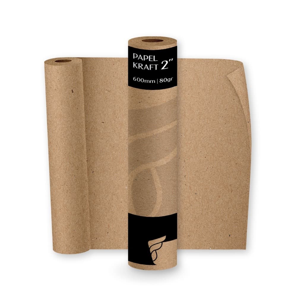Bobina De Papel Semi Kraft Natural 80g Bobina Largura 60cm X 50m