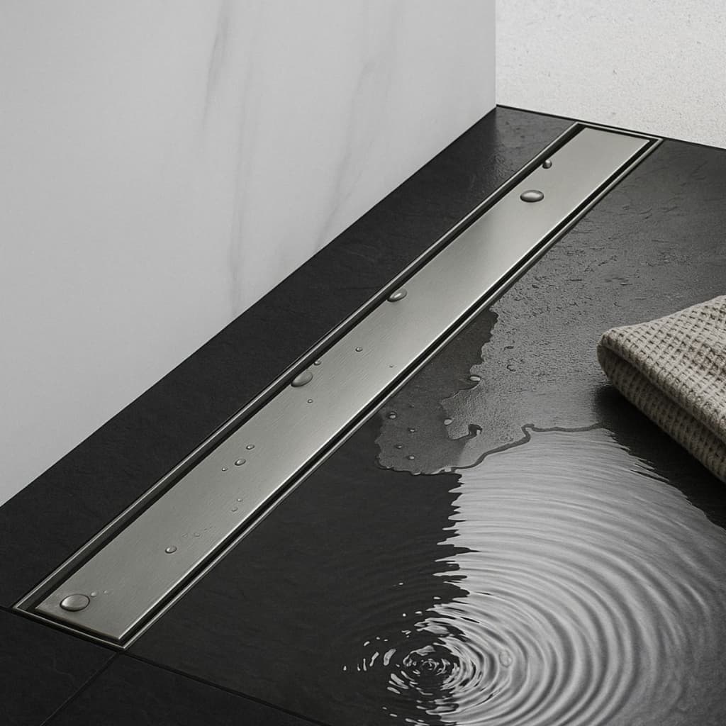 Ralo Linear Oculto 5x90cm Sifonado Grelha Inox Caixa Coletora Instalação Jardim Banheiro Piscina