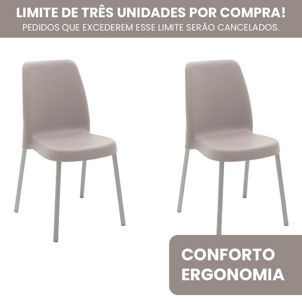 Kit 2 Cadeiras Vanda Camurça Com Pernas De Alumínio Tramontina