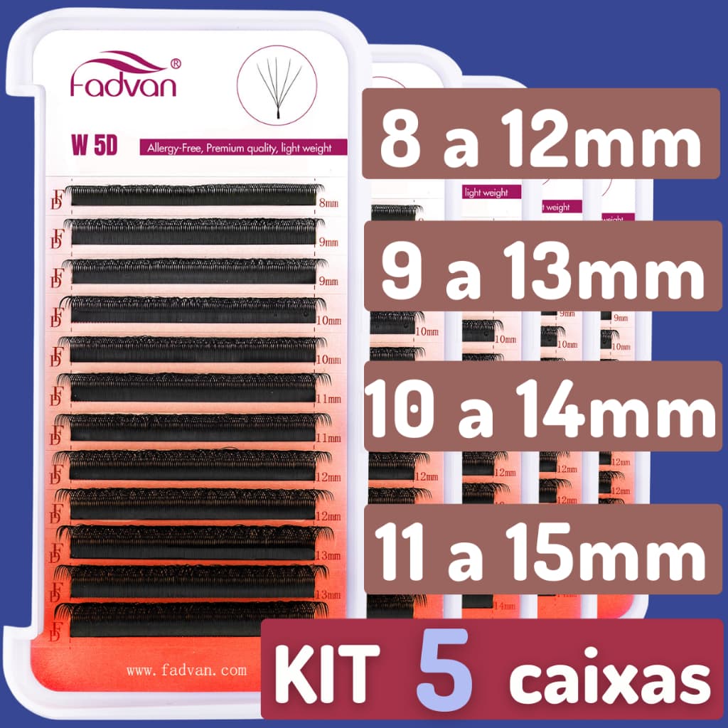 Kit 5un Cílios W 5D Fadvan Volume Egípcio Alongamento Extensão De Cílios Cilio | MIX
