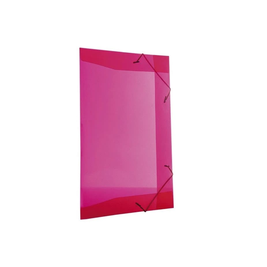 Pasta Com Elástico Oficio A4 Aba plástica Material Escolar Rosa Pink