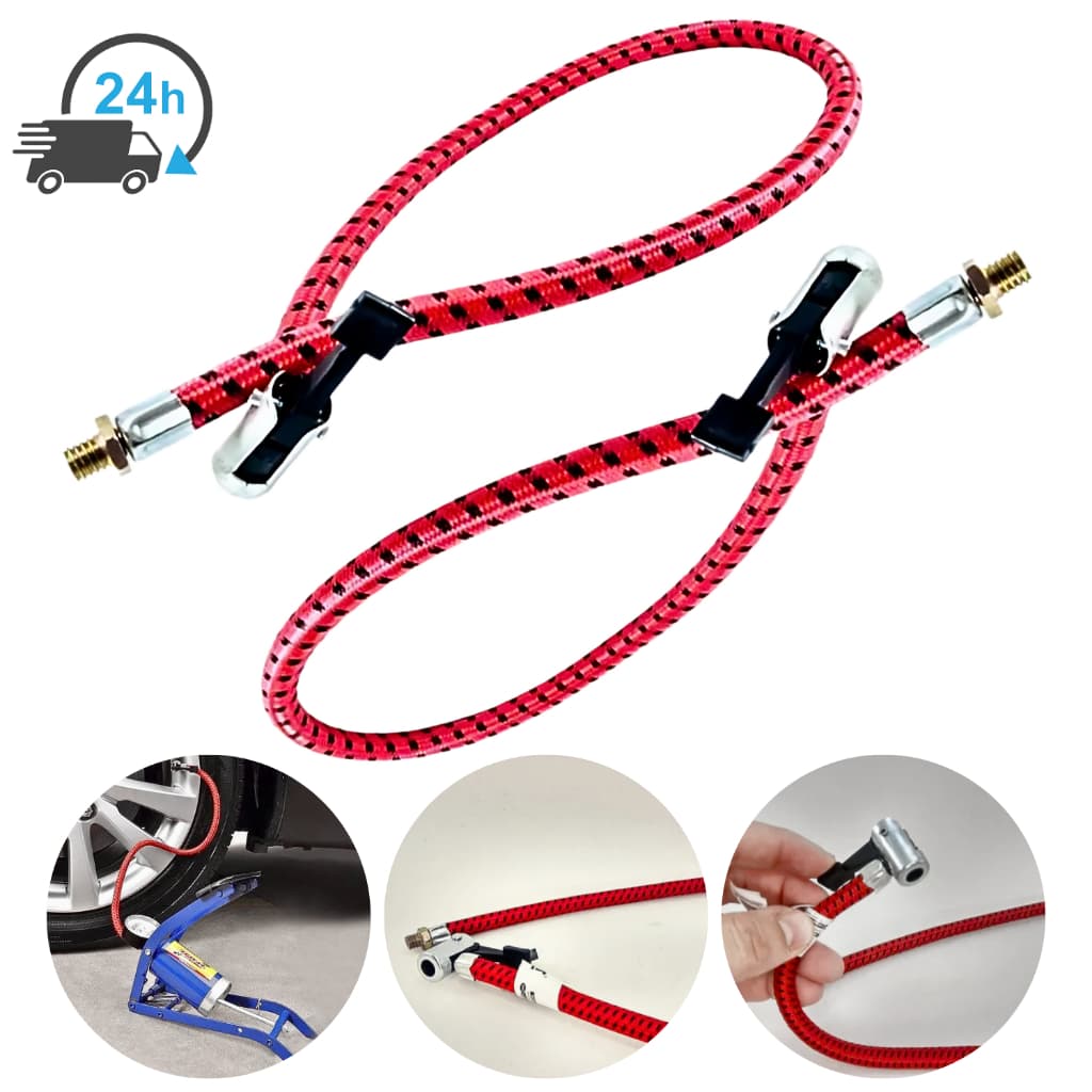 Kit 2 Mangueira Para Bomba De Ar Manual Pedal 53cm Reposição Encher Pneu Bike Moto Carro
