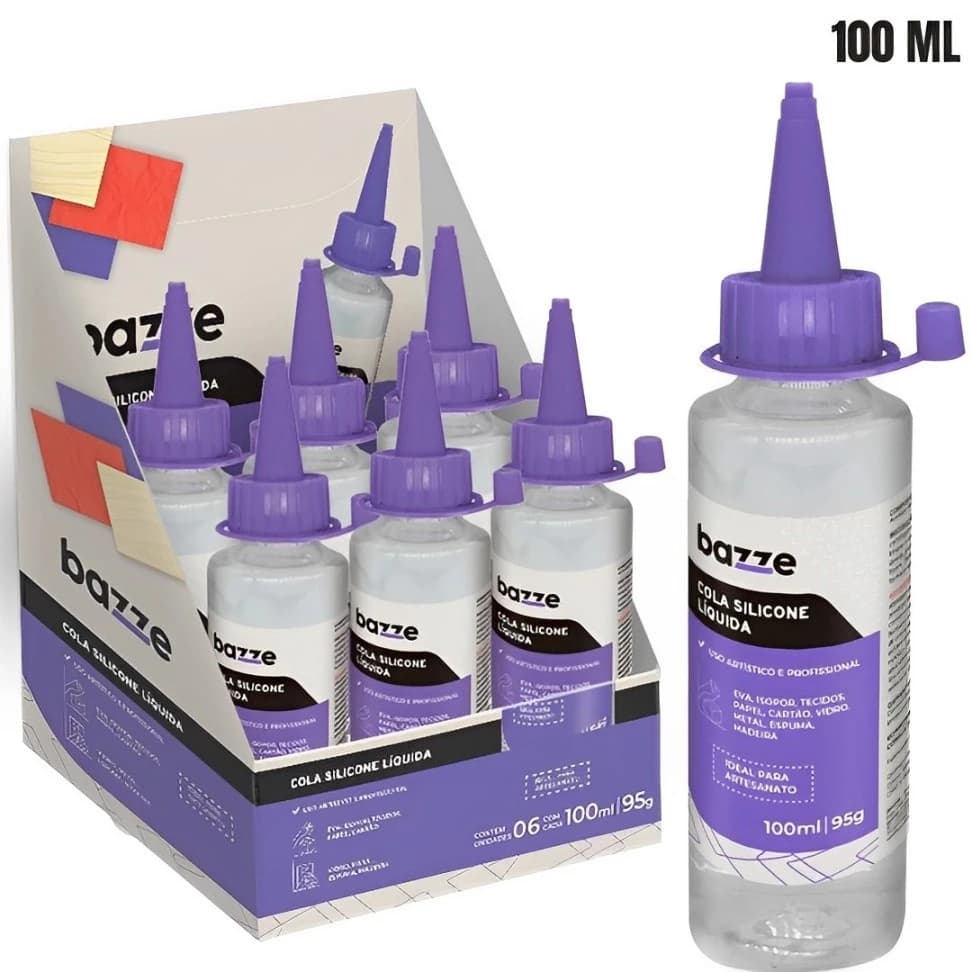 Cola de Silicone Líquida Transparente 100ml -Cola Para Artesanato Líquida -Bazze