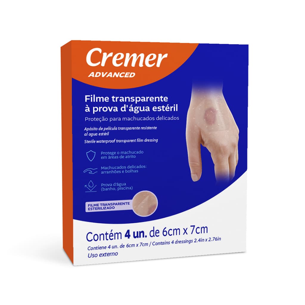Curativo Filme Transparente À Prova D'agua 4 Unidades Cremer