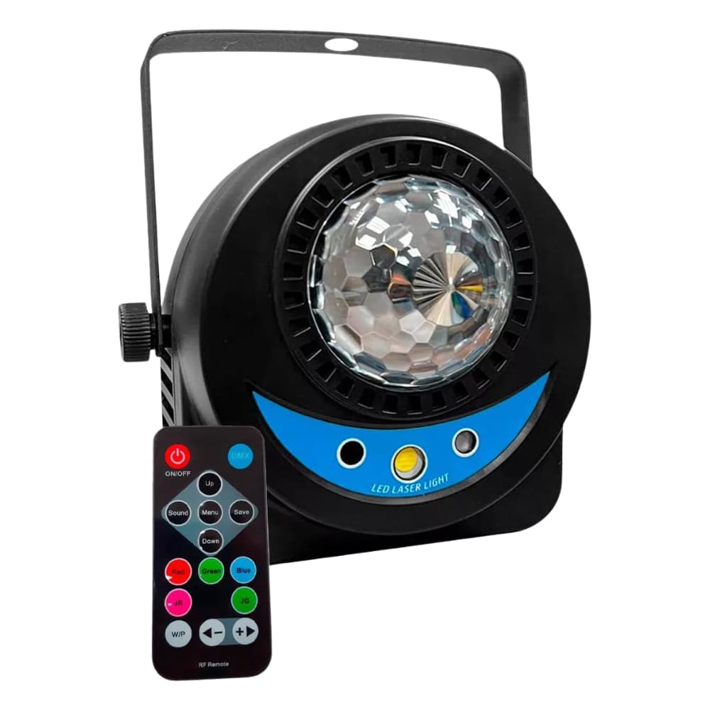 Multi Efeito 3 em 1 Globo Led RGBW + Laser RG + Strobo C/ Controle Remoto