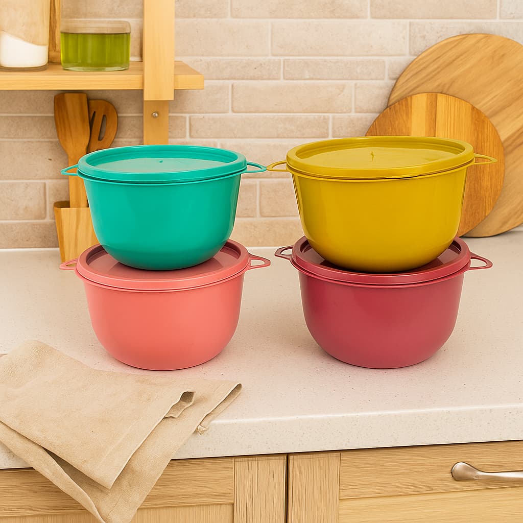 Pote Bacia Com Alça Color Plástica Multiuso Redonda 600ml 50/100 Unidades