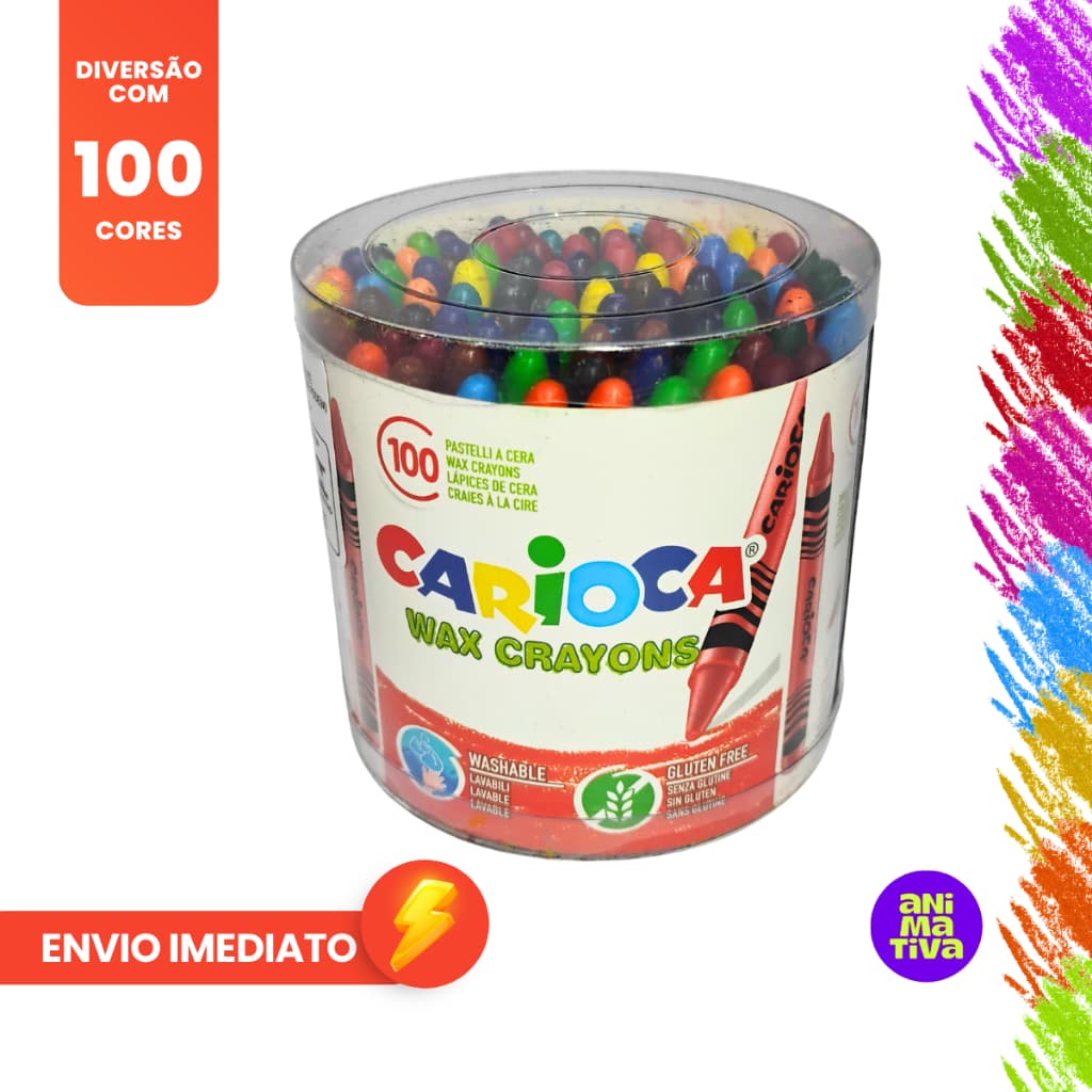 Giz de Cera CX 100UN 08MM Carioca Wax