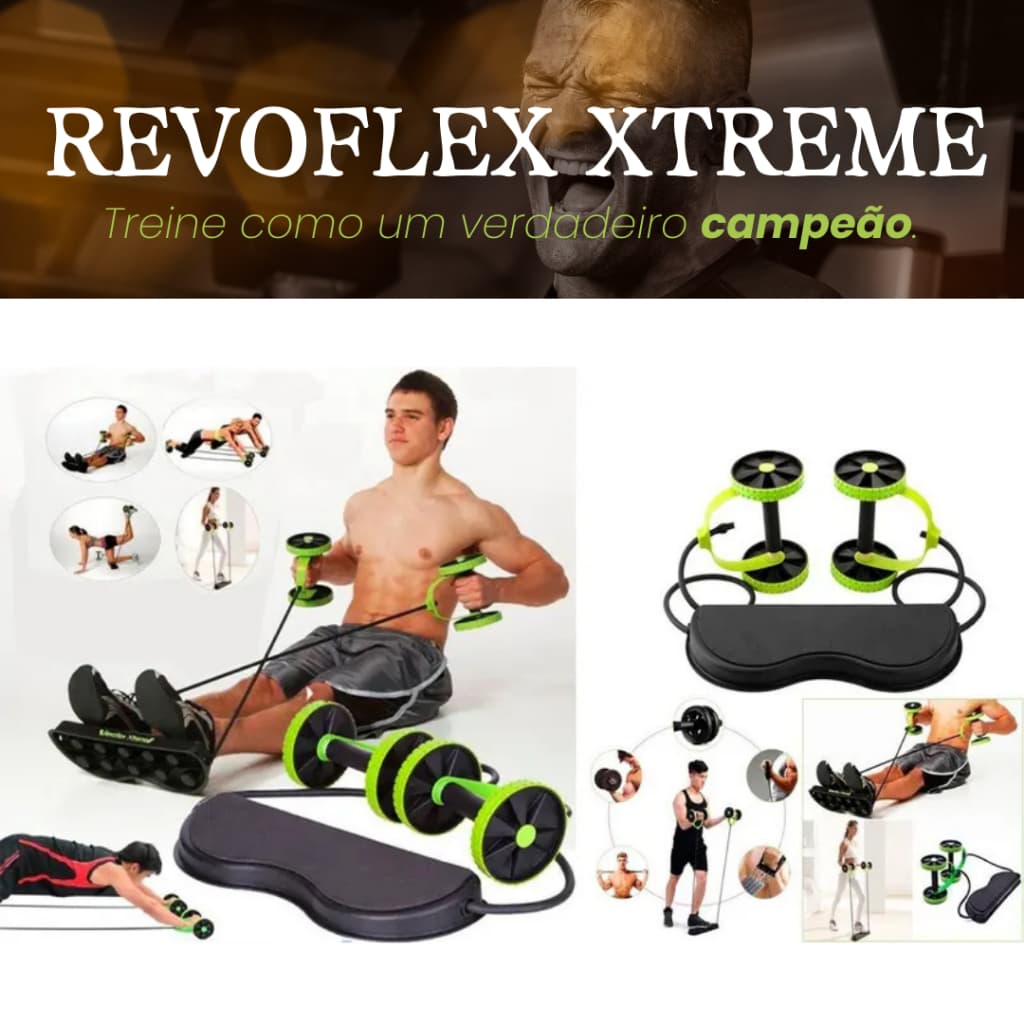 Revoflex Xtreme Aparelho De Exercício Roda E Elástico Abdominal E Lombar Musculação - SQ7181
