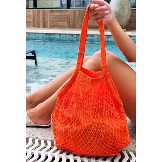 Bolsa sacola de rede Praia Compra Passeio Rede Vazada Com Forro Muitas Cores verão tendência moda