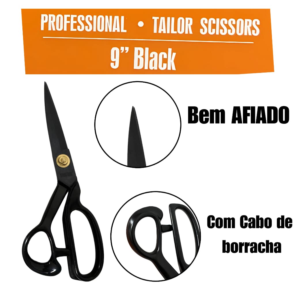 8 Tesouras Profissional para Tecidos N°9 – Corte Reto e Limpo