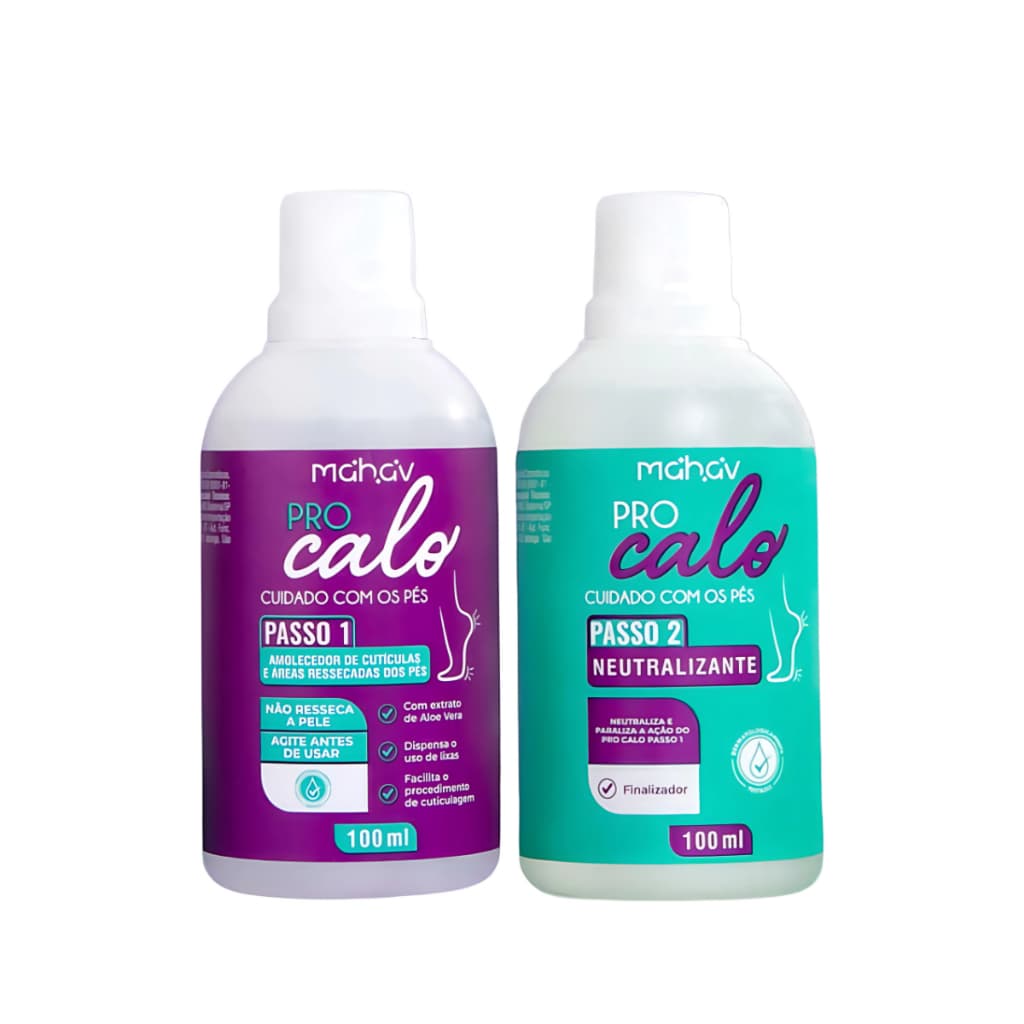 Kit Pro Calo Amolecedor de Calos e Cutículas 100ml e Neutralizante 100ml - Mahav