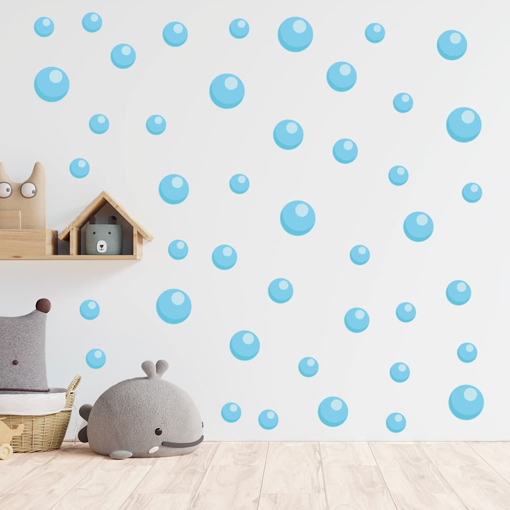 Adesivo de Parede Infantil Bolhas de Fundo do Mar Quarto Box Banheiro Menina Menino Decoração Bebê - 373adn