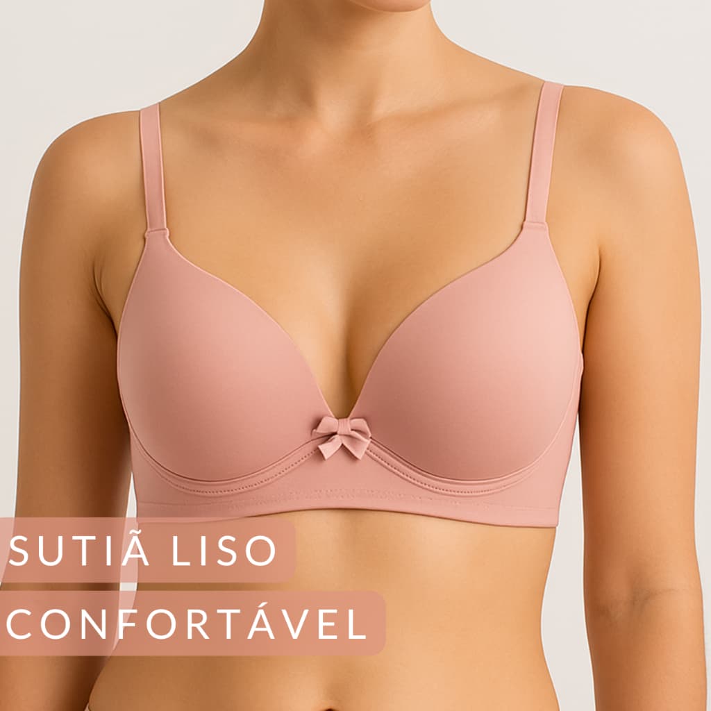 Sutia Com Bojo Sutiã Feminino Reforçado Confort Sustentaçao Levanta Seios Poliamida Sutian Nacional