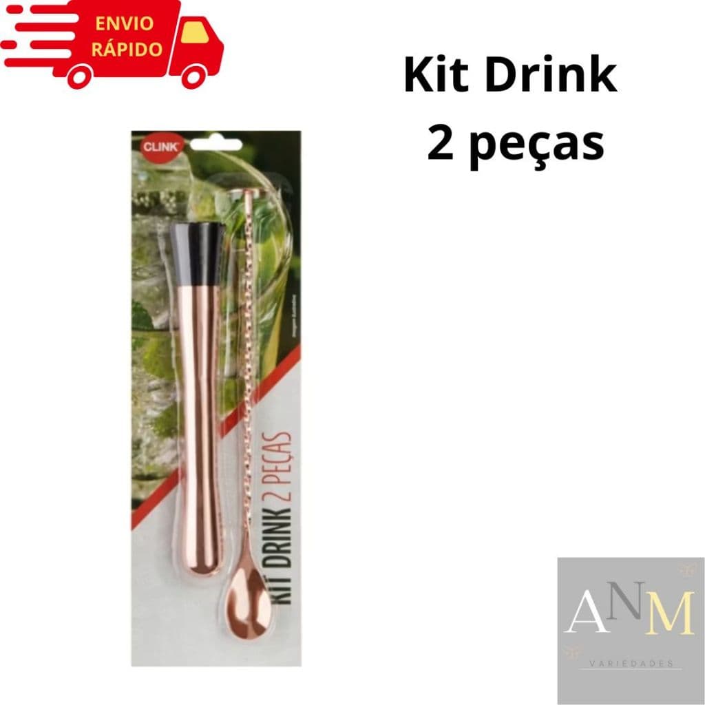 Socador Macerador Colher Inox Amassador Caipirinha Batida Coquetel Dosador