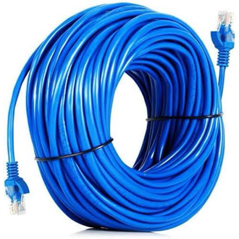 Cabo de Rede 100 Metros 4 pares  com conectores   RJ45 prontos para Internet Camera ,Roteador,repetidor,tv,alarme