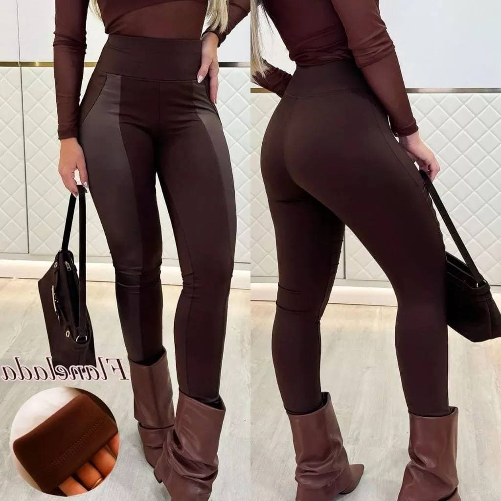 Calça Montaria Feminina Flanelada com Cirrê Cintura Alta Suplex