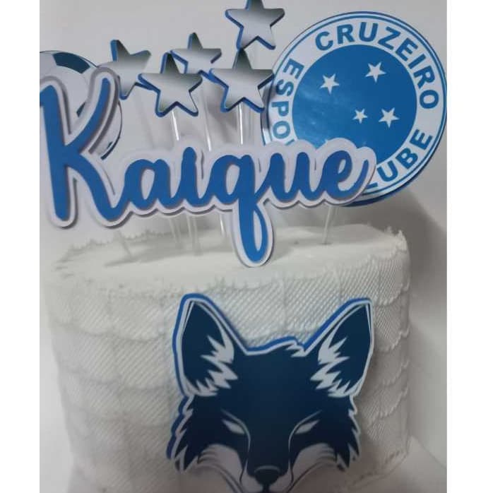 TOPO DE BOLO CRUZEIRO DECORAÇÃO DE BOLO TOPPER FUTEBOL