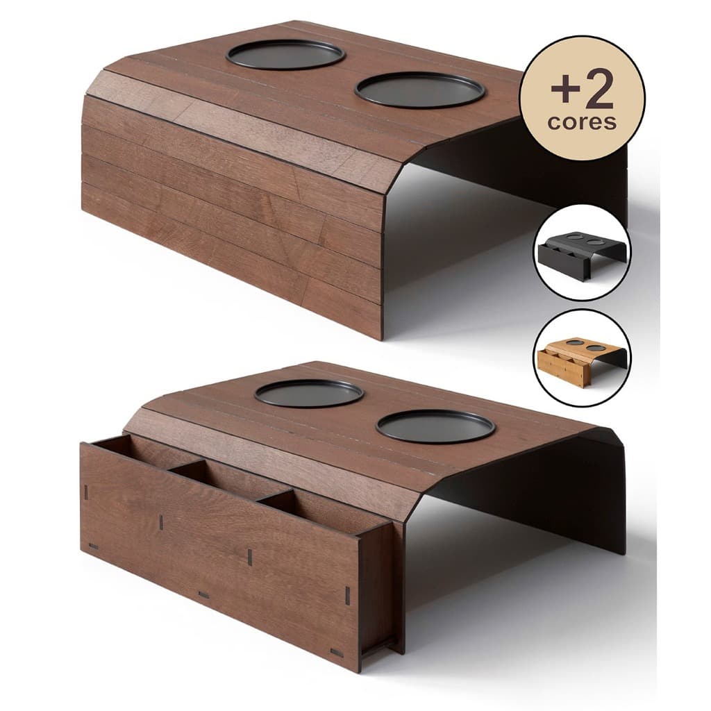 Esteiras Porta Copos Braço Sofá Apoio Bebida Cerveja Controle Flexível MDF Modelos e cores Variadas