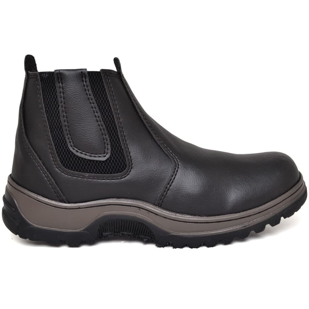 Bota Botina Casual Couro Ecológico Premium Sintético Palmilha de Gel Sola de Borracha Blaqueada Envio Imediato