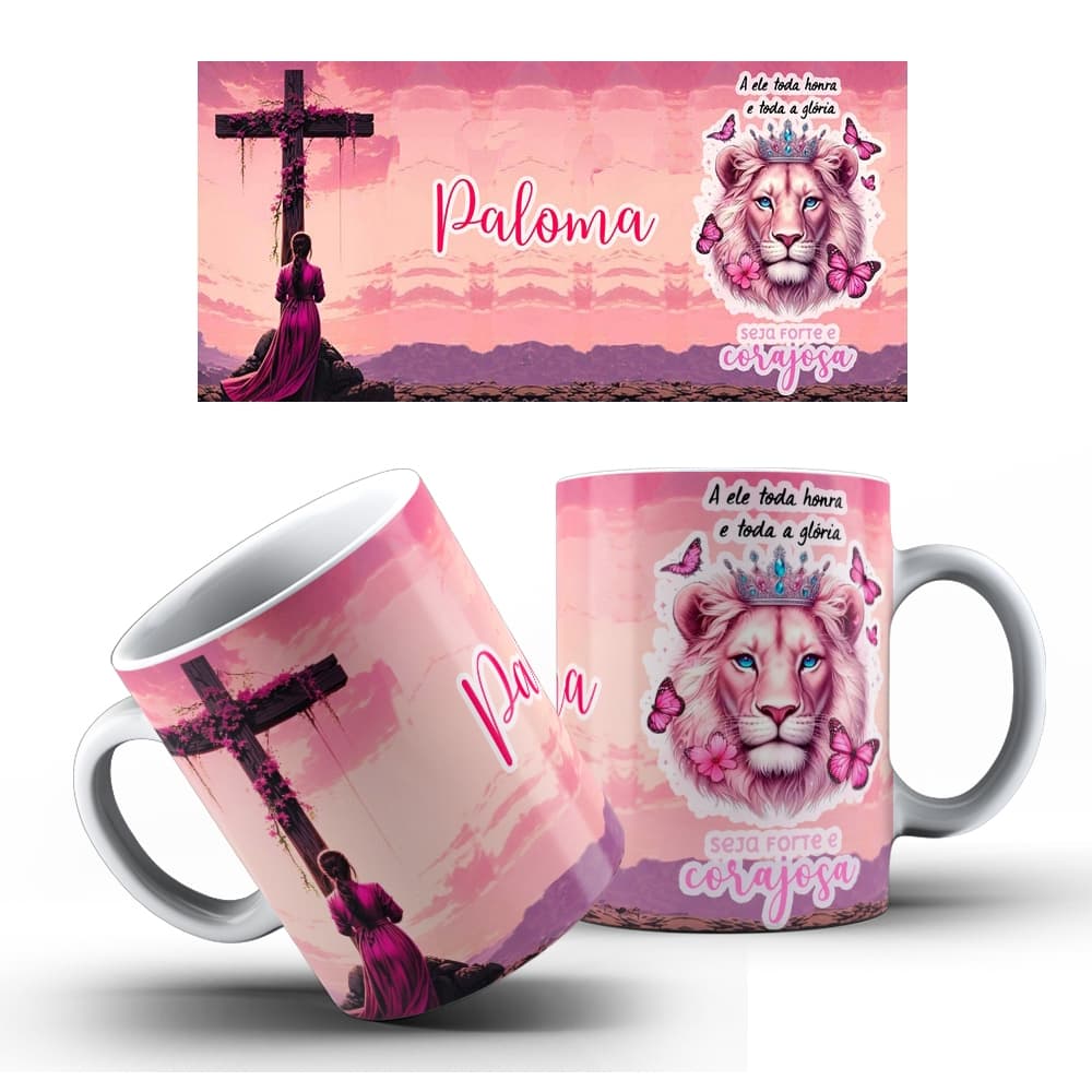 Caneca de Porcelana Personalizada Cristã Gospel Católica Xícara Dia das Mães