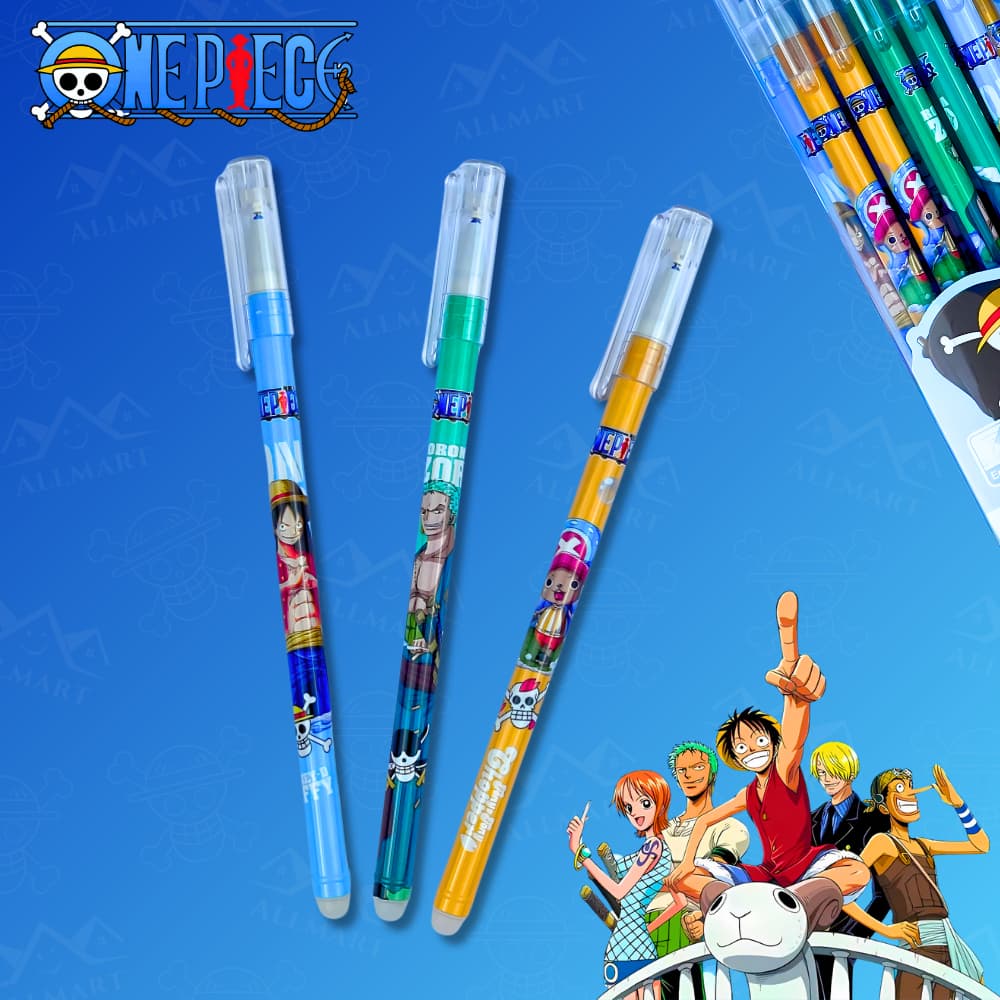 Caneta Apagável One Piece | Papelaria Kawaii | Material Escolar ou Escritório
