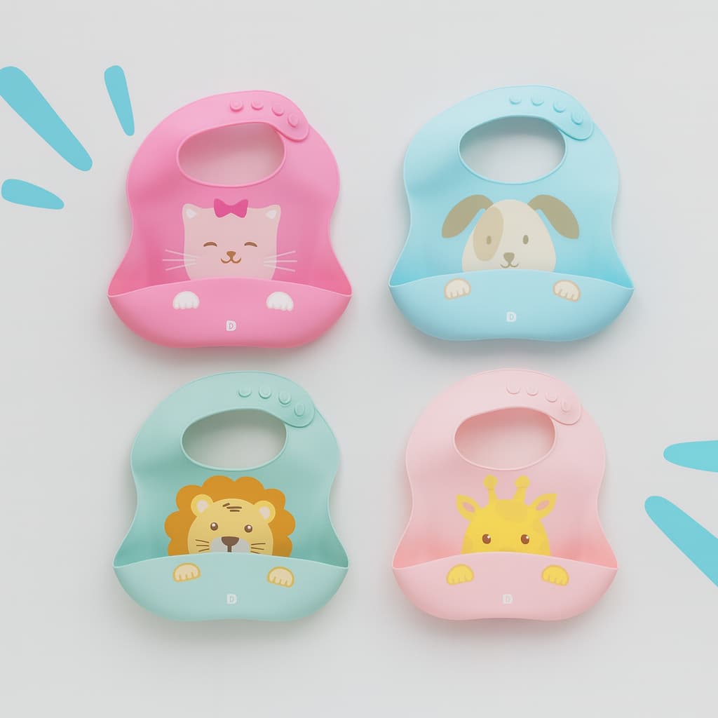 Babador Infantil Silicone Impermeável Ajustável Pimpolho com Pega Migalhas