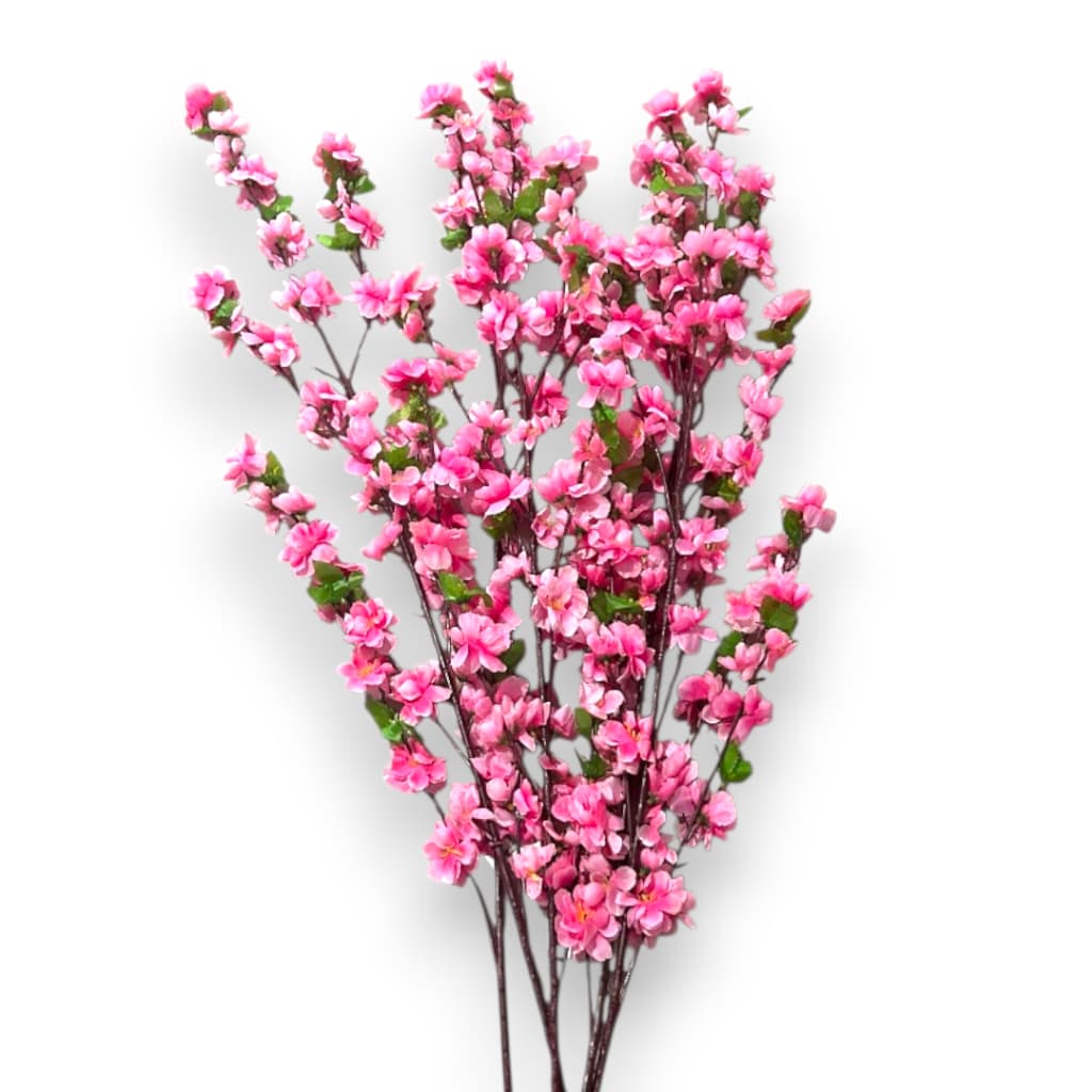 Kit 5 Galhos Flor de Pessegueiro 1,20metro Grande Decoração Luxo Artificial Cores Vivas Cerejeira