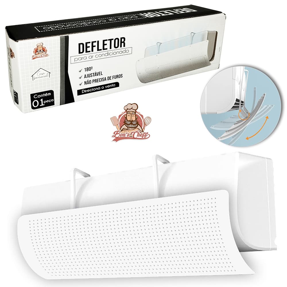 Defletor Para Ar Condicionado De Plástico Estampado / Liso Ajustável 180º