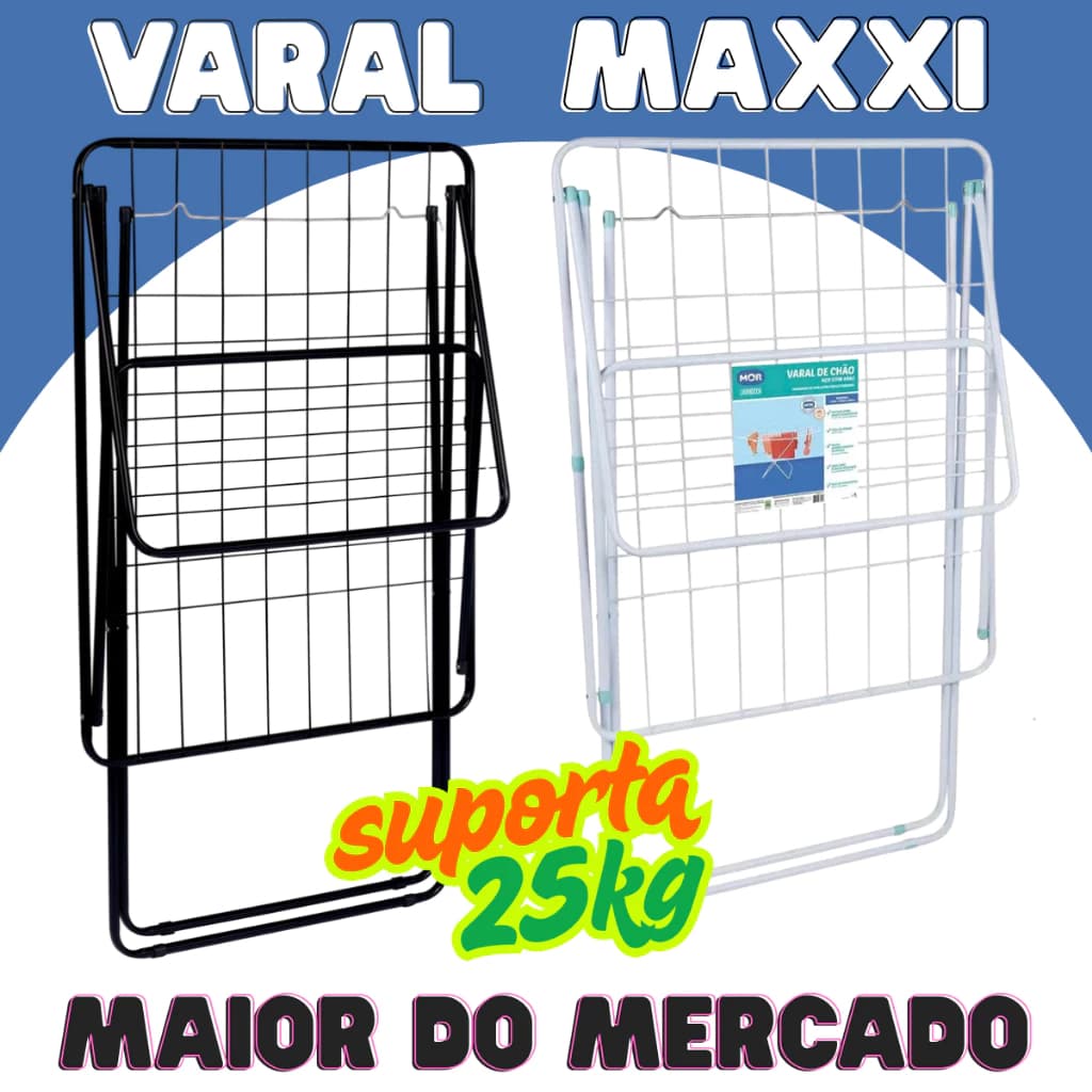 Varal Chão Abas Dobrável Grande Super Resistente - O MENOR PREÇO É AQUI! - ESCOLHA O TAMANHO E COR