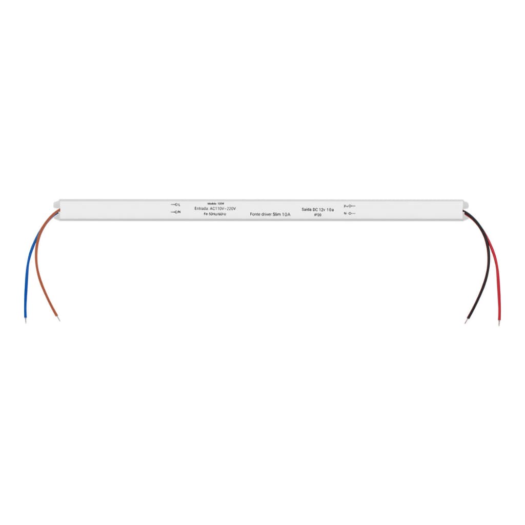 Fonte Slim Driver Para Perfil Fita De Led 12v 5A/10A