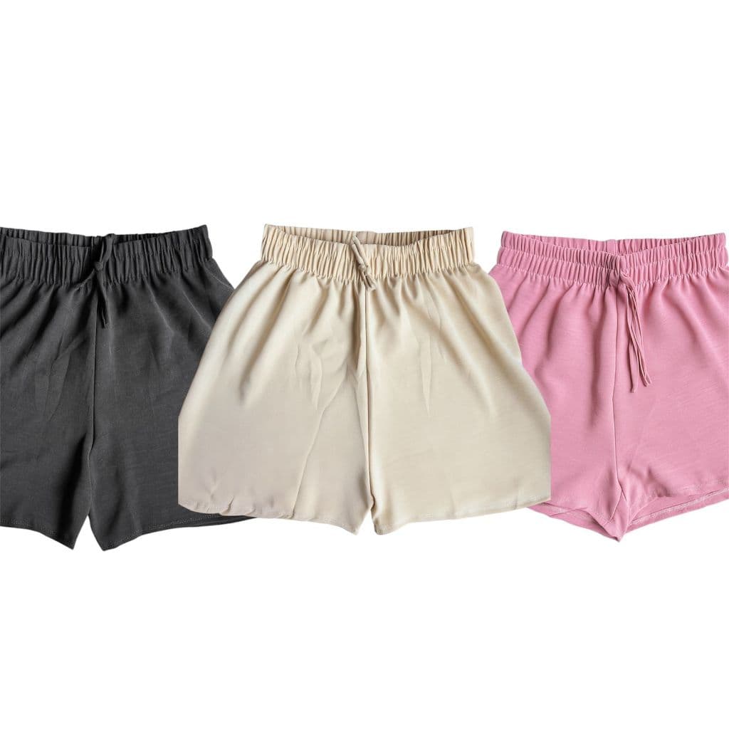 Kit 3 Shorts Feminino Dunas Cintura Alta com Elástico | Confortável, Leve e Soltinho