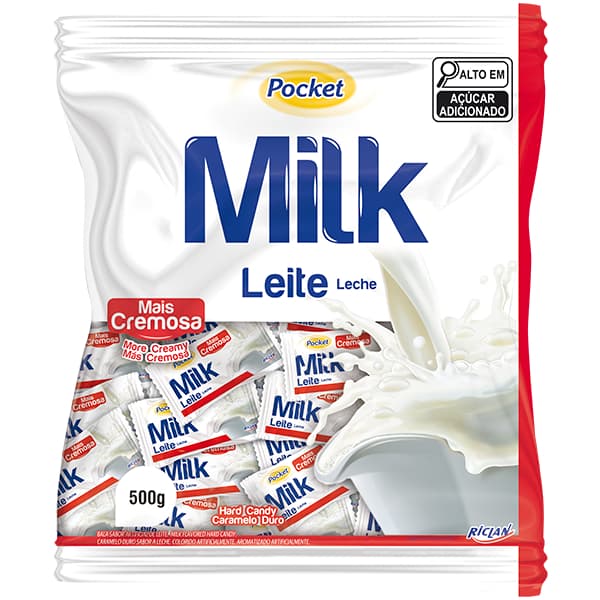 Bala de Leite Milk Pocket Cremosa 500g