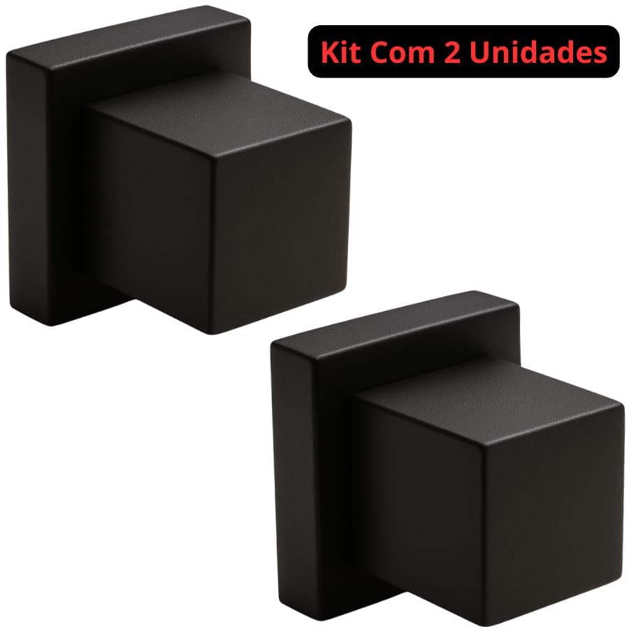 KIT 2 Acabamentos Quadrado De Metal Para Registro Pressão Gaveta Deca Acabamento Preto Fosco