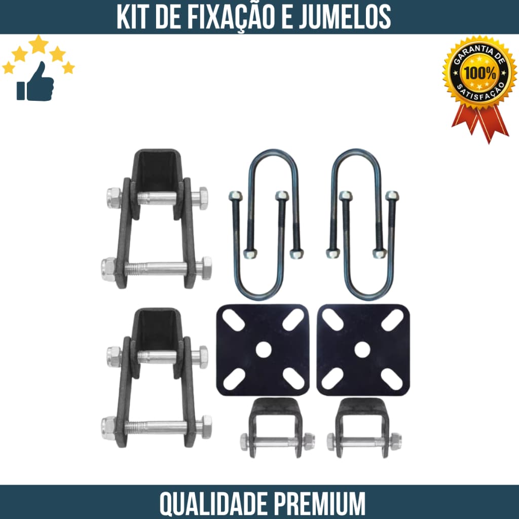 Kit de Fixação e Jumelos para Feixe de Molas – Carretinha/Reboque | Aço Reforçado | Envio Rápido