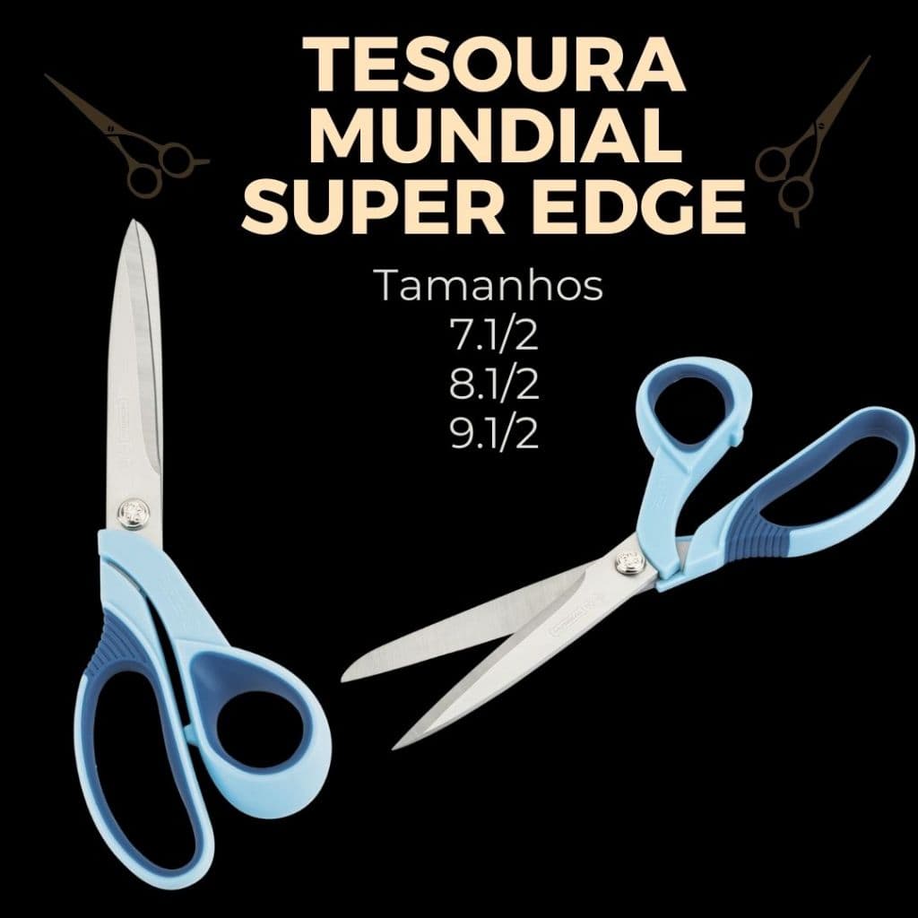 Tesoura MUNDIAL Super Edge Multiuso - Tamanhos 7.1/2", 8.1/2", 9.1/2"