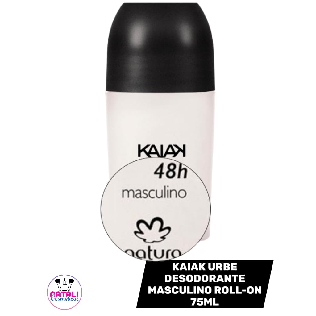 Kaiak Urbe Desodorante Masculino Roll-On 48h de Proteção Invisível sem Manchas 75ml Natura
