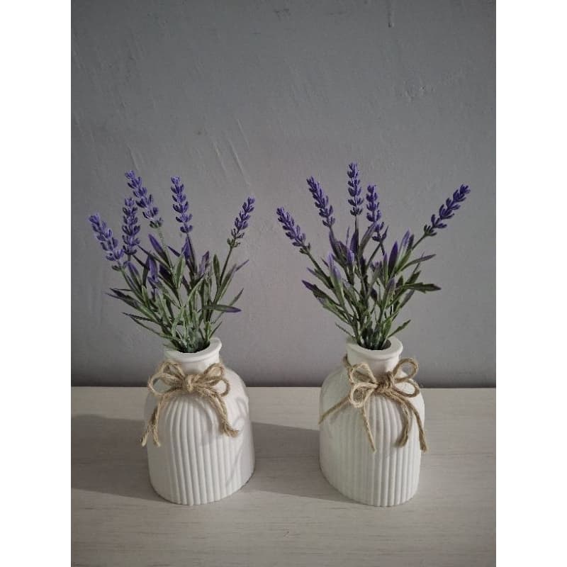 1 kit 2 vaso de gesso/ com arranjos artificial/ decoração sala/ escritório/ decoração eventos