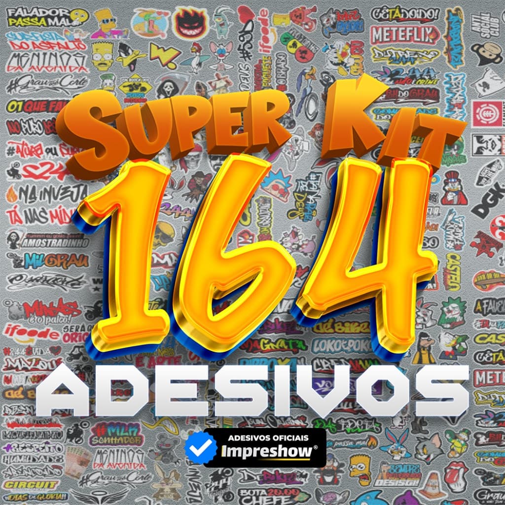 Super Kit 164 Adesivos Vinil Impermeáveis Bike Moto Capacete Carro Notebook 3 Cartelas 24x34cm