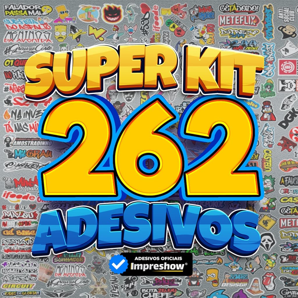 Super Kit 262 Adesivos Vinil Impermeáveis Bike Moto Capacete Carro Notebook 5 Cartelas 24x34cm